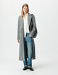 Women’s grey pinstripe long suit jacket-2