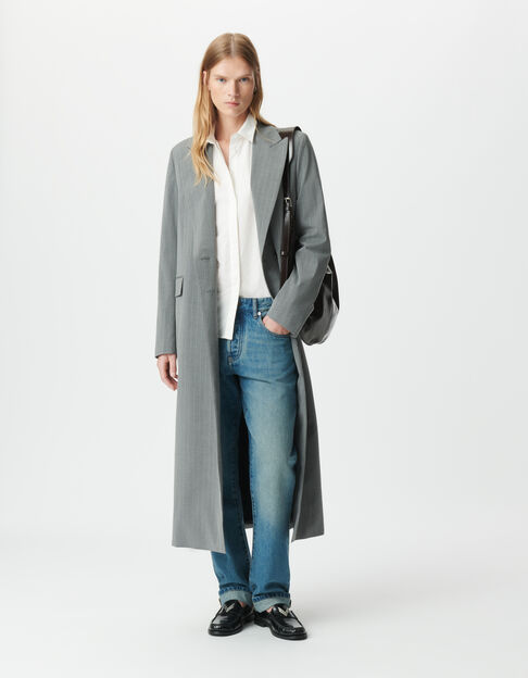 Americana larga gris rayas tenis mujer - IKKS