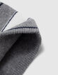 Grijze gebreide snood jacquard tekst jongens-4