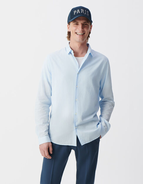 Men’s sky organic cotton voile SLIM shirt - IKKS