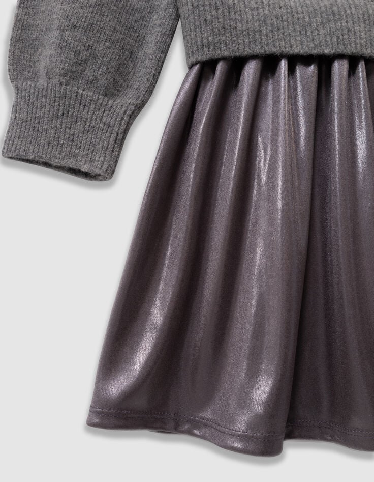 Graues Mädchenkleid aus Mischgewebe Strick-6 Graues Mädchenkleid aus Mischgewebe Strick-6