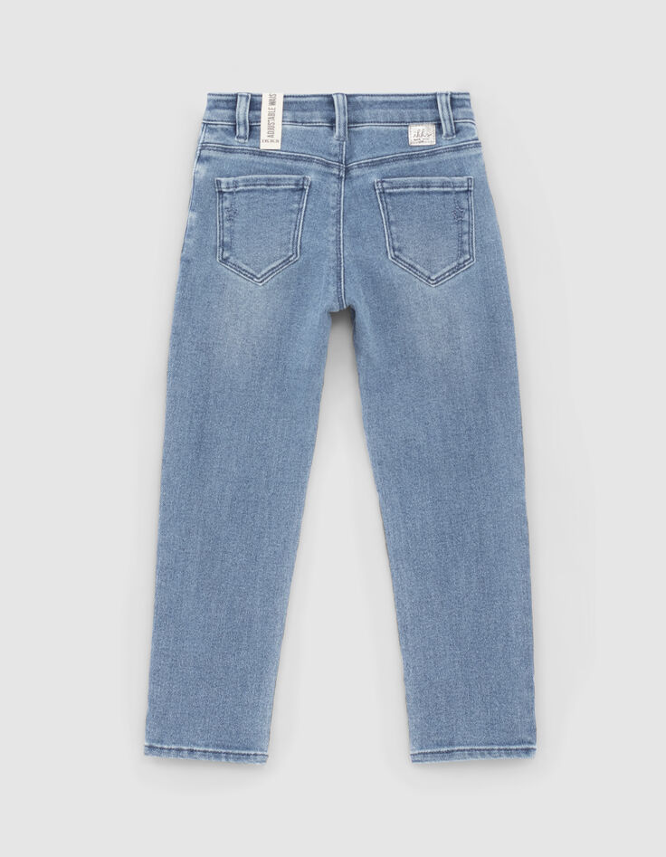 Vaqueros straight stone blue con bordados niña-4