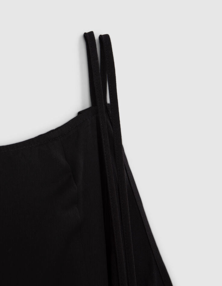 Robe longue noire recyclée Femme-7