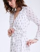 Metallic thread ruffled fitted long dress-4