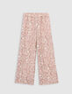 Pantalon rose imprimé cachemire floral fille-4