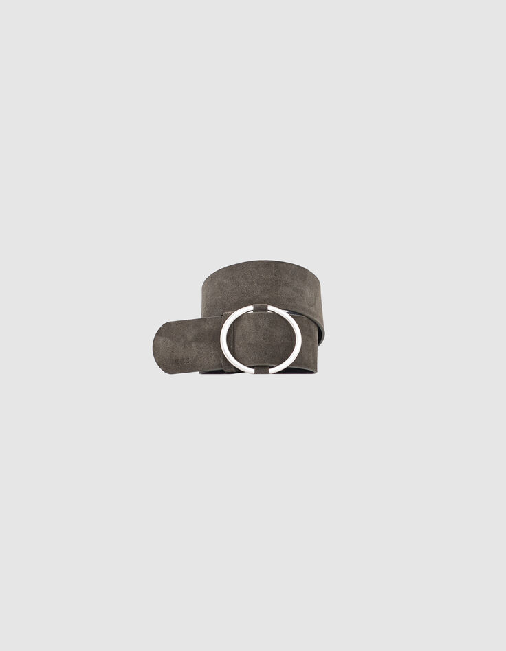 Ceinture pour robe coloris kaki boucle coulissante femme-1 Ceinture pour robe coloris kaki boucle coulissante femme-1