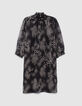 Robe noire imprimé dandy flower écru Femme-2