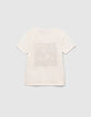 Camiseta blanco roto estilo comics IKKS HERO niño-4
