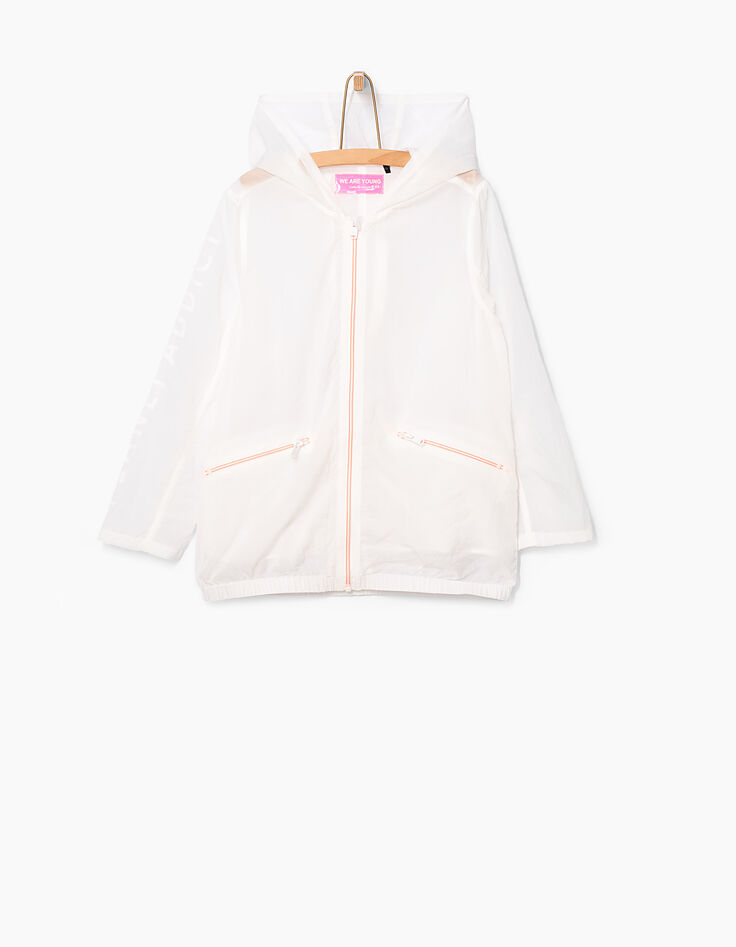 Coupe-vent 2 en 1 blanc cassé et cardigan fille-3