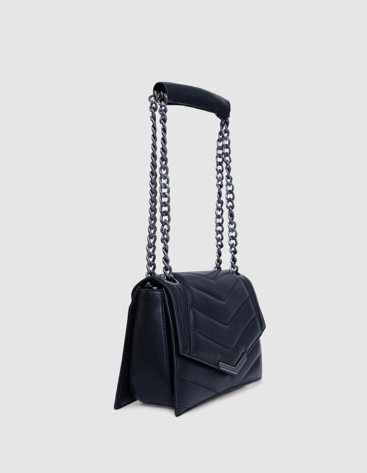 Sac THE 1 Timeless noir cuir matelassé Taille M Femme-5