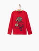 Tee-shirt rouge tigre et stickers amovibles garçon-5
