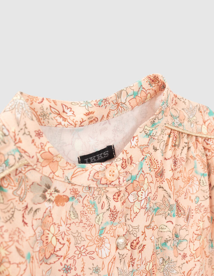 Girls’ peach floral print Lenzing™ Ecovero™ viscose shirt - IKKS