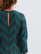 Women’s navy geometric print dress-4