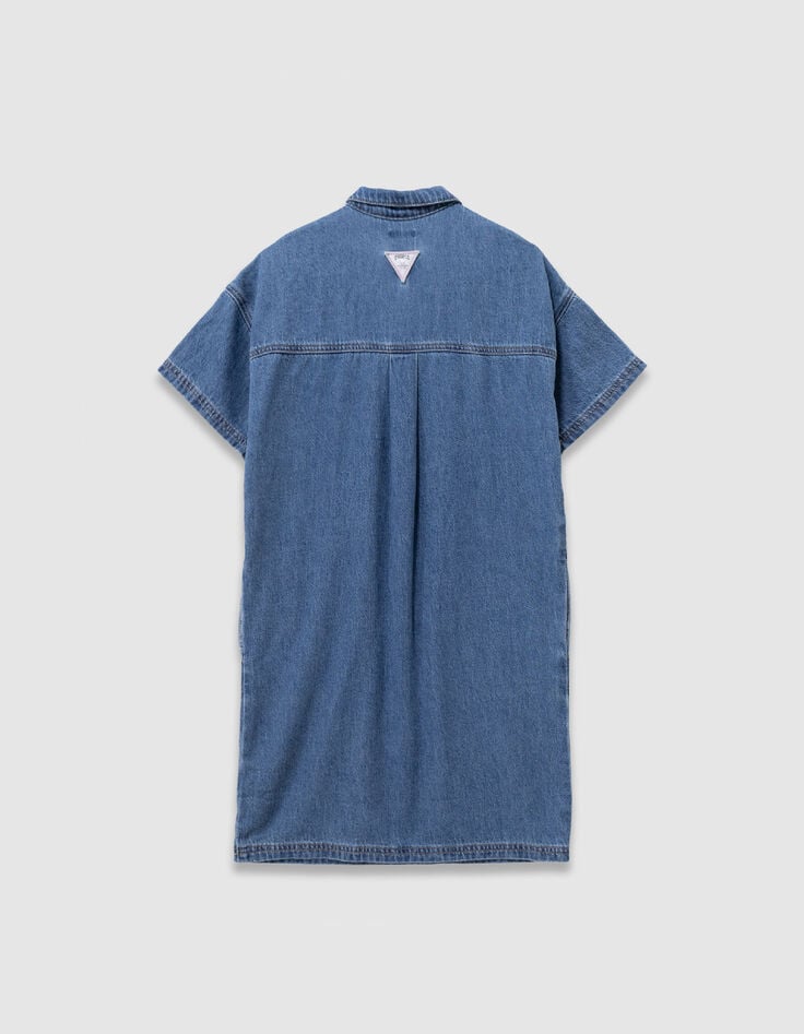 Vestido vaquero azul para ni&ntilde;a-3
