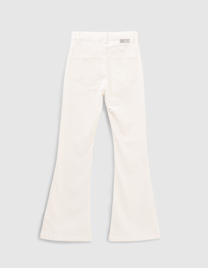 Girls’ ecru flared jeans with patch pockets - IKKS