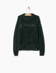Pull vert foncé en maille duveteuse fille-1