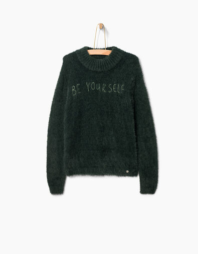 Girls’ dark green sweater - IKKS