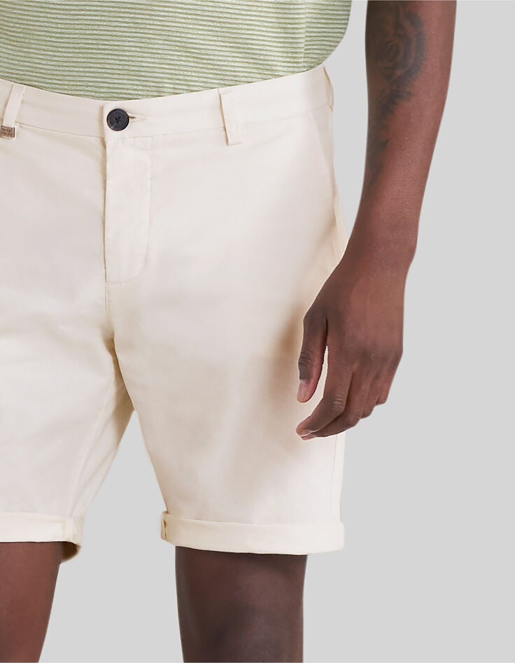 Stuccofarbene TAPERED-Herrenchinobermudas-5