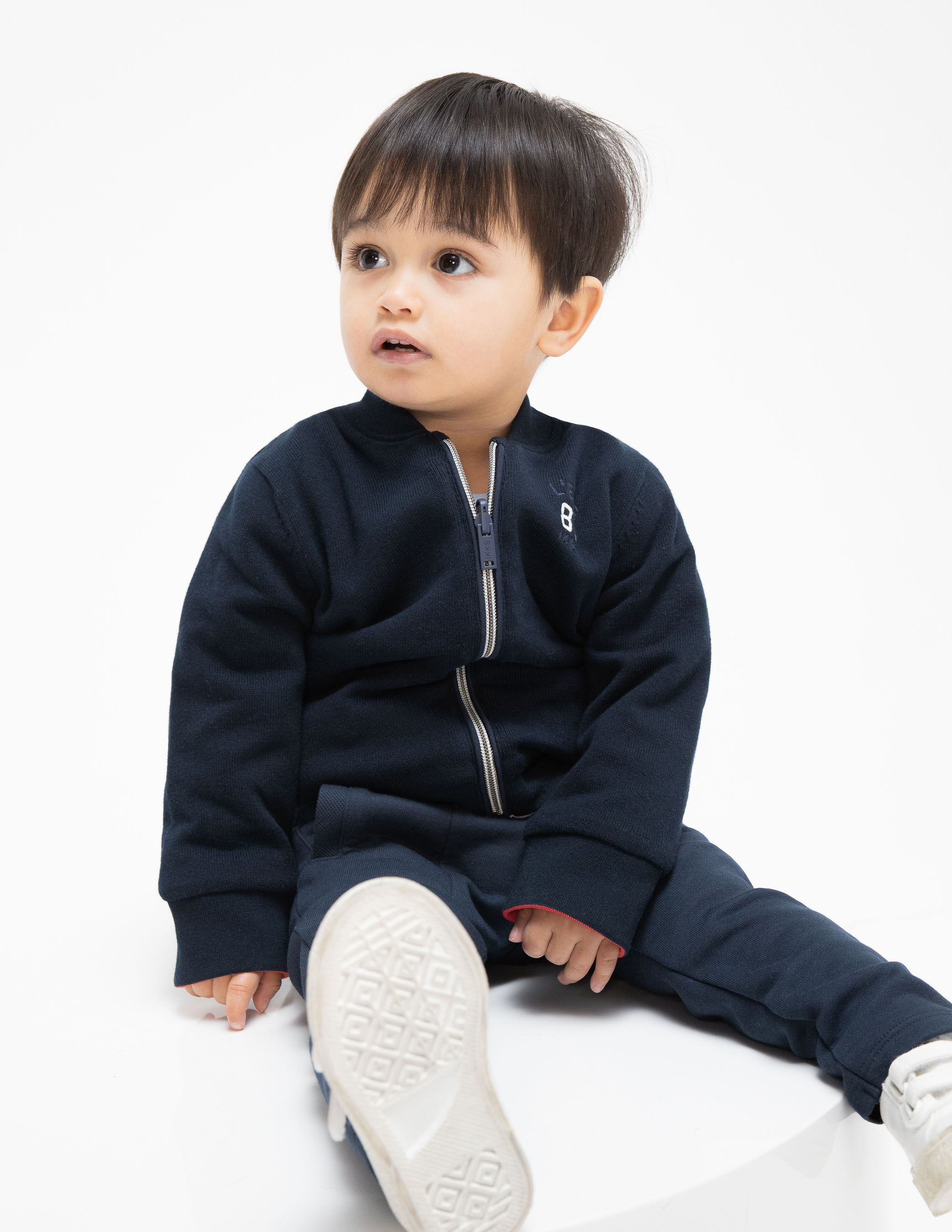 Baby boys navy red reversible cardigan IKKS
