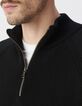 Jersey negro de punto con cuello de camionero para hombre-4