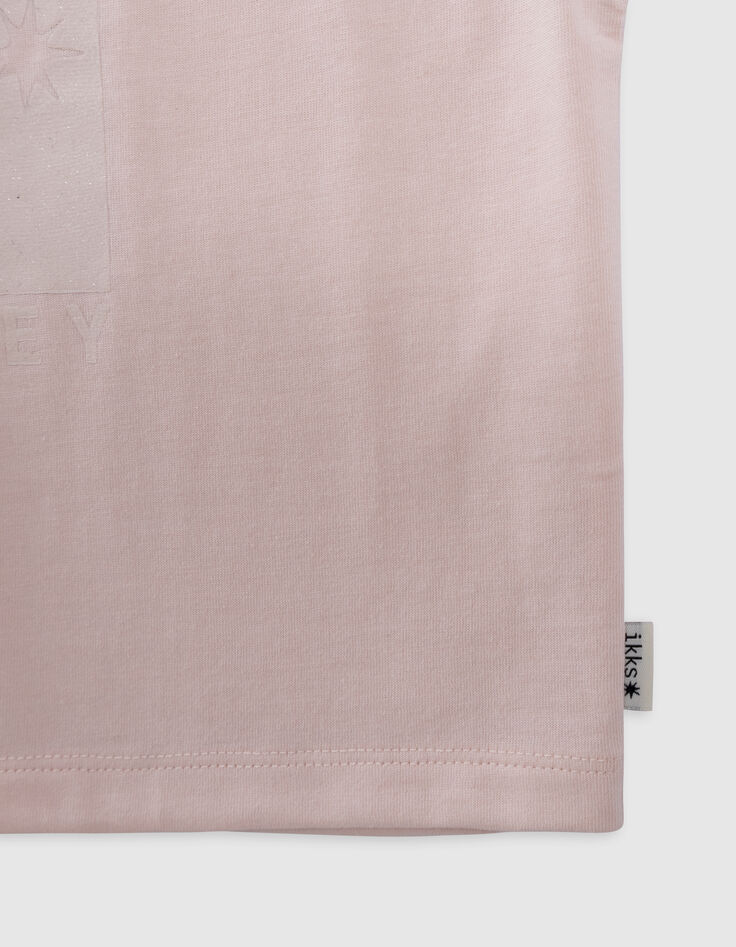 Rosa Mädchen-T-Shirt mit Glitzermotiven und Nieten-6