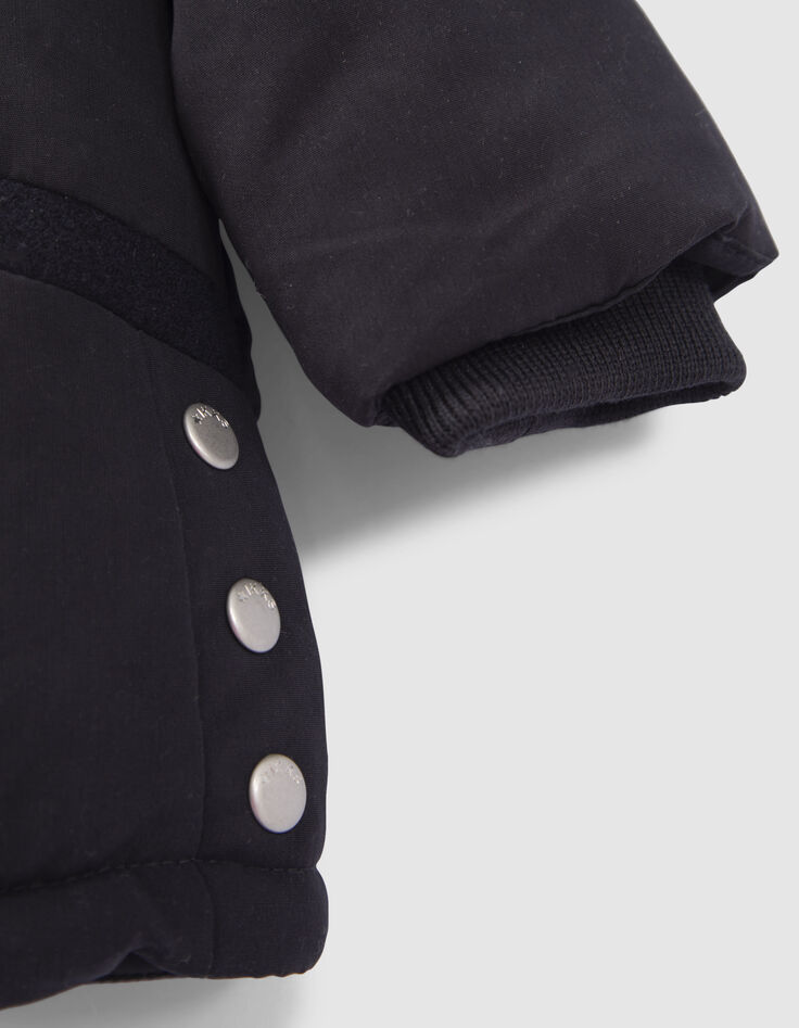 Parka azul marino forrada con capucha bebé niña-5