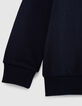 Boys' navy organic cotton sweatshirt, XL embroidered crest-4