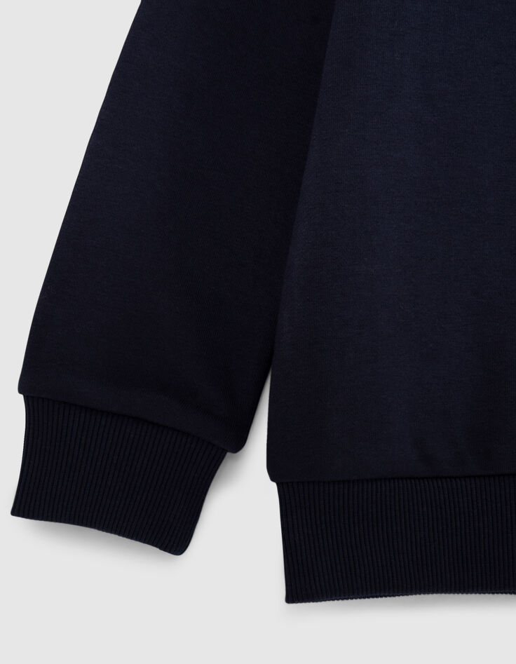 Boys' navy organic cotton sweatshirt, XL embroidered crest-4