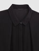 Robe chemise noire recyclée détail guipure Femme-6