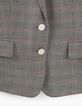 Veste tailleur prince de galles à capuche amovible femme-2