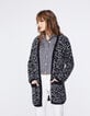 Cardigan mi-long apport alpaga jacquard léopard femme-1