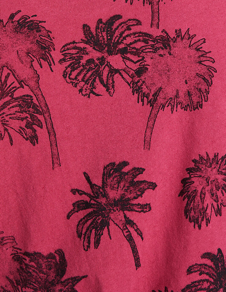 Camiseta rosa frambuesa estampado palmeras Hombre -2 Camiseta rosa frambuesa estampado palmeras Hombre -2