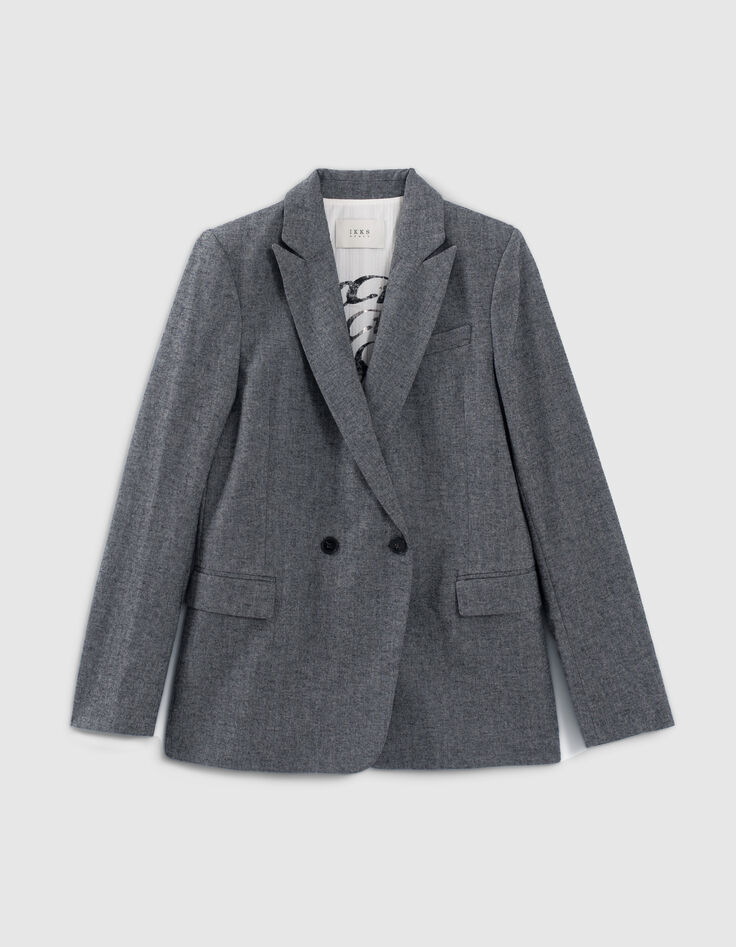 Chaqueta de traje de mujer espiga-5