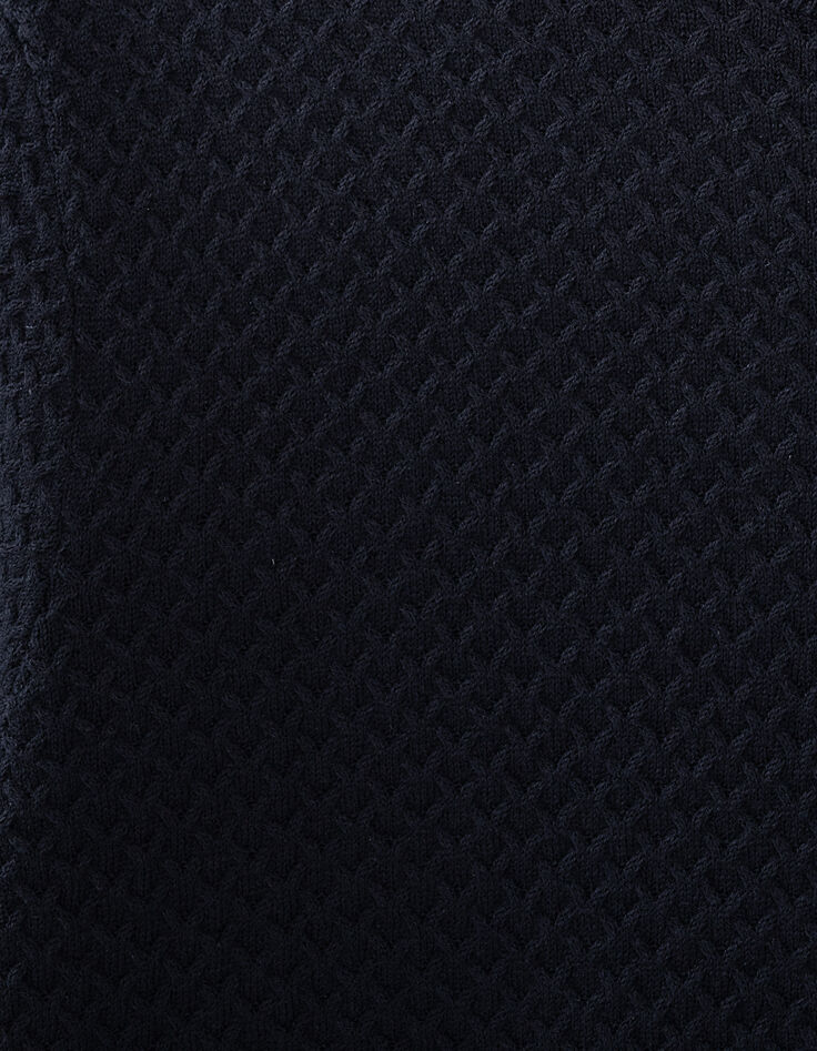 Dunkelblauer Herrenpullover aus Reliefstrick-4