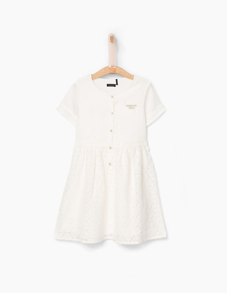 Robe-chemise blanc cassé à dentelle fille-3 Robe-chemise blanc cassé à dentelle fille-3