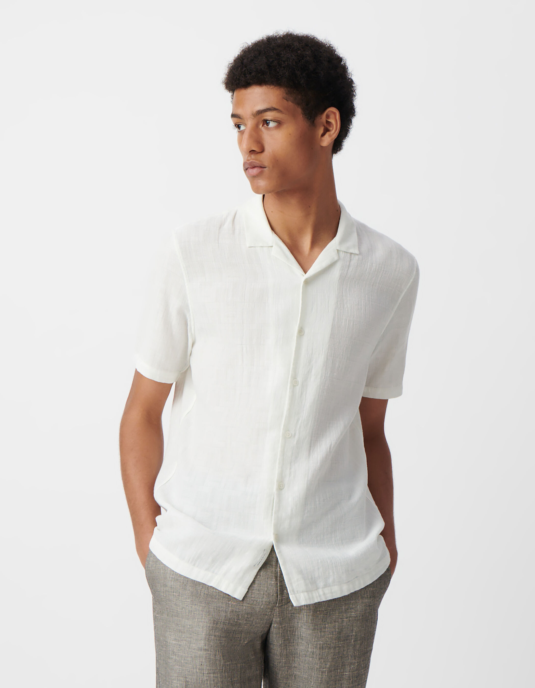 Chemise REGULAR blanc casse armuree Homme IKKS