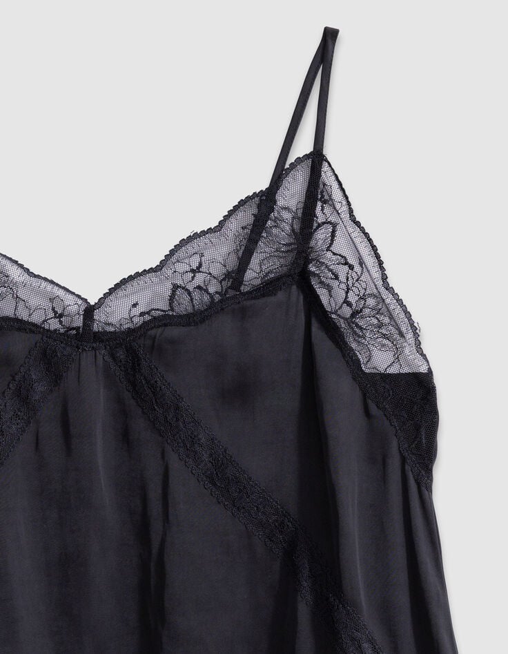 Top caraco fines bretelles noir dentelle Femme-7