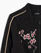 Combi-short noir esprit bomber avec broderies fille-4