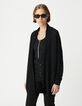 Cardigan noir tricot ajourés Femme-2