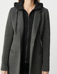 Women’s neoprene mid-length coat with removable hood-5