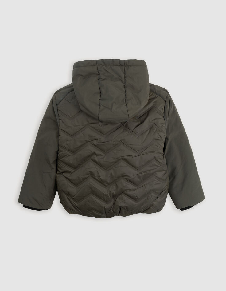 Chaqueta de espiga termosellada de nailon caqui para niño-6