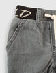 Light grey jeansbermuda babyjongens -4