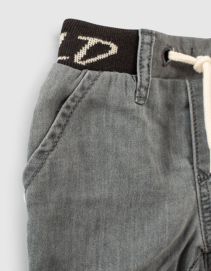 Light grey jeansbermuda babyjongens -4