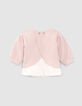 Sudadera 2 en 1 rosa pálido camiseta bebé niña-5