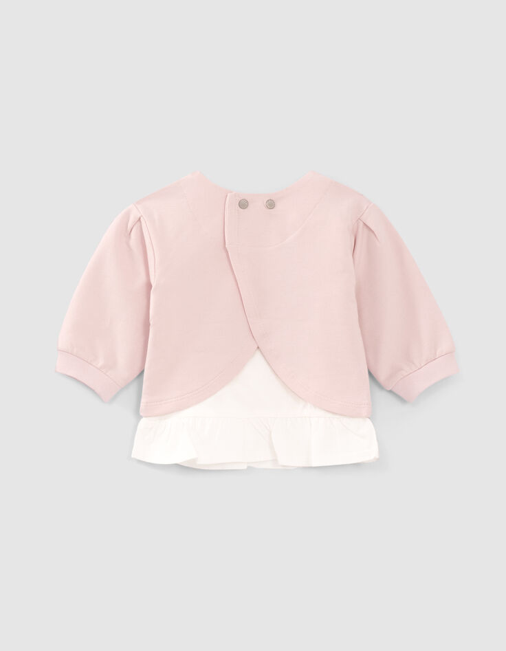 Sudadera 2 en 1 rosa pálido camiseta bebé niña-5