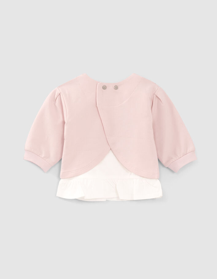 Sudadera 2 en 1 rosa pálido camiseta bebé niña - IKKS