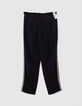 Lockere schwarze M&auml;dchenhose mit G&uuml;rtel-3