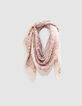 Roze vierkante sjaal met paisleyprint voor meisjes-1
