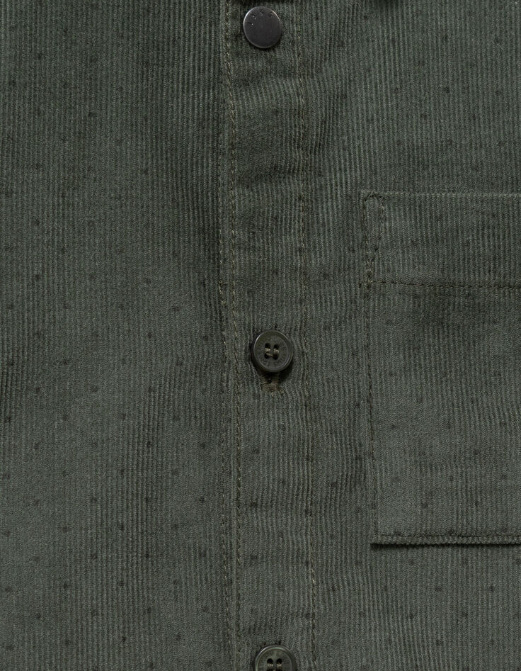 Khaki Jungenhemd lange Ärmel Velours Punkte-6 Khaki Jungenhemd lange Ärmel Velours Punkte-6