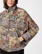 Blouson beige motif fleurs effet tapisserie Femme-5